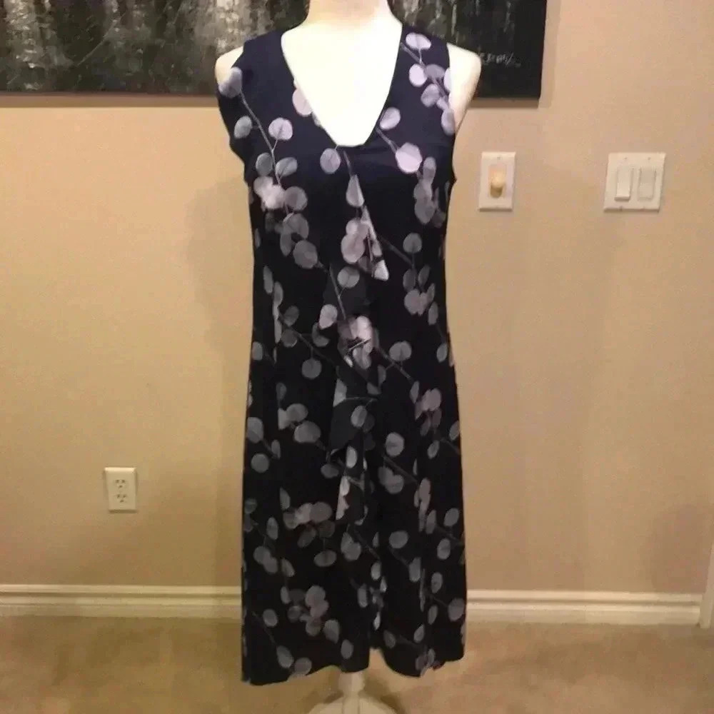 Banana Republic Floral High-Low Ruffle Front Sleeveless Dress-Size 6